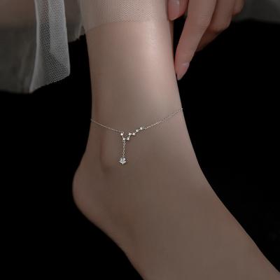 China TRENDY 925 Sterling Silver Cubic Zirconia Star Big Eight Shape CZ Anklets Bracelets Trendy Feet Jewelry For Women for sale