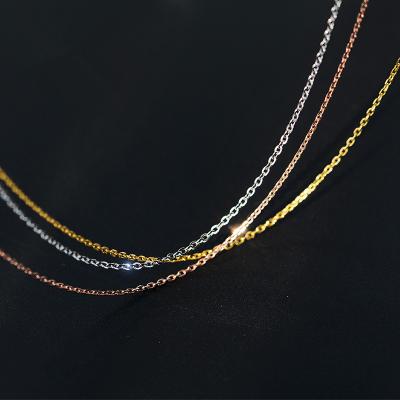 China TRENDY Gold/Silver Link Chains Rose Gold Color Plated Simple 925 Sterling Silver Necklaces For Women Jewelry Making Accessories for sale