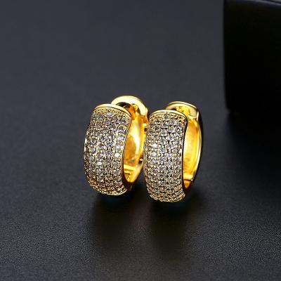 China TRENDY Fashion 18K Gold Plated Round Circle Stud Earrings For Women Zircon Earrings Earings Luxury Jewelry for sale