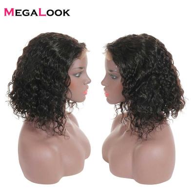 China Wholesale Hair Wig 100% Loose Wave Bob Wigs For Black Women Curly Short 10 Inch Glueless Lace Front Wig With Natural Black Color for sale