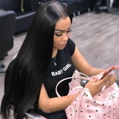 China Silky Straight Lace Front Wigs , Cheap Closure 4*4 Wave Megalook 100 Human Hair Wig With Baby Hair for sale