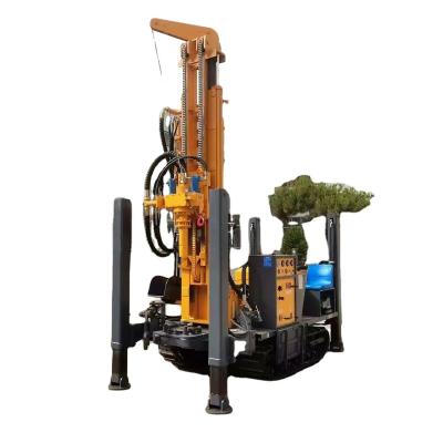 China Cheap high efficiency 200m trailer pneumatic water well mine drilling rig with air compressor price for sale