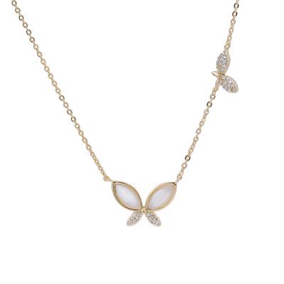 China Hard Pearly Female Light Luxury Design Summer Butterfly Sense Clavicle Chain Necklace High Collarbone Chain Necklace for sale