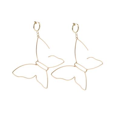 China Fashionable Big Butterfly Earrings Tide Tidal Institute of Statistics Female Earrings No Exaggerated Meaning Personalized Earrings Female Pierced Ear Clips Design for sale