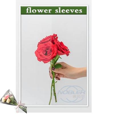 Κίνα Disposable Flower Bouquet Sleeves Plastic Wrapping Bags 150Pcs With Strip And Lace Decor προς πώληση