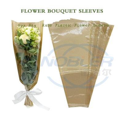 China V Shaped Bopp Reusable Needle Perforated Fresh Cut Flower Bouquet Sleeves Bags zu verkaufen