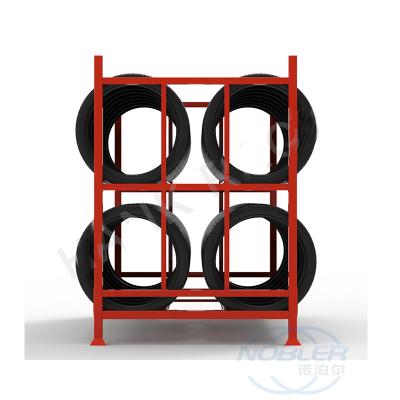 China Oem Odm Steel Wheel Racks Car Tire Display Rack Stackable Motorcycle Spare Tyre Rack Te koop