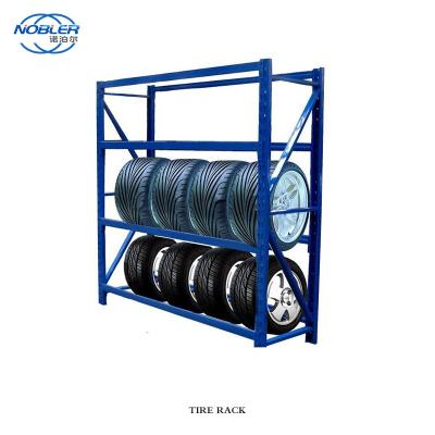 China Stacking Detachable Metal Tire Display Rack For Retail Store Car Shop en venta