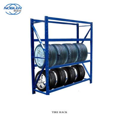 China Heavy Duty Stacking Detachable Metal Tire Storage Rack Display Used Tire Racks zu verkaufen