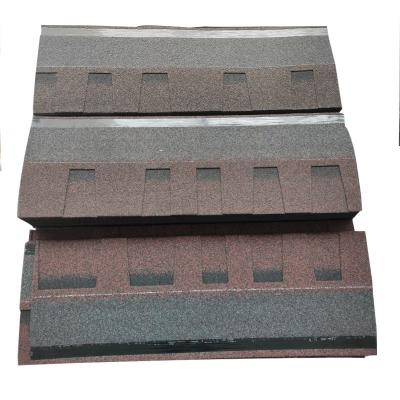 China Double Layer Fire Retardant Shingle Material Construction Red Sand Color Asphalt Roofing For American House Designing for sale