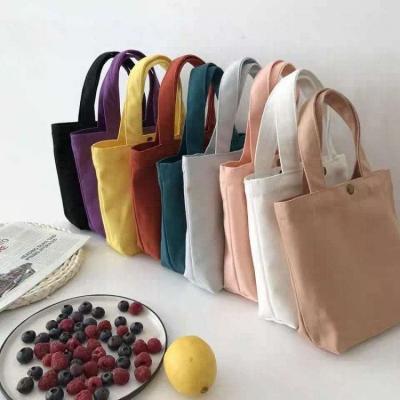 China High Quality In Stock Popular Hot Selling Printing Canvas Tote Bag Portable Wide Shopping Student All-match Solid Color for sale