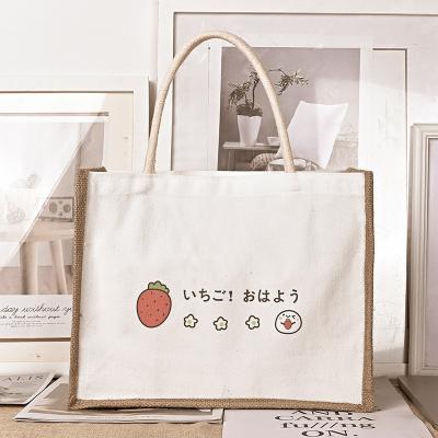 China Wholesale New Arrival High Quality Promotional Cotton Tote Bag Student Shopping Canvas Tote Bag Gift Printing Logo Linen Bag for sale