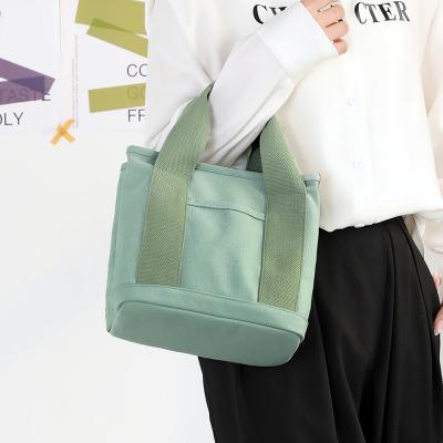 China High Quality Japan Fashion Tote Bag Niche Lady Shoulder Bag Handle Canvas Thick Mobile Phone Tote Bag Bucket Small for sale