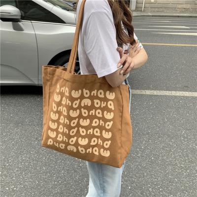 China New Contrast Color Tote Bag Korean Simple Large Capacity Fashion Ladies Woman Leisure Handbag Shoulder Canvas Bag High Quality for sale