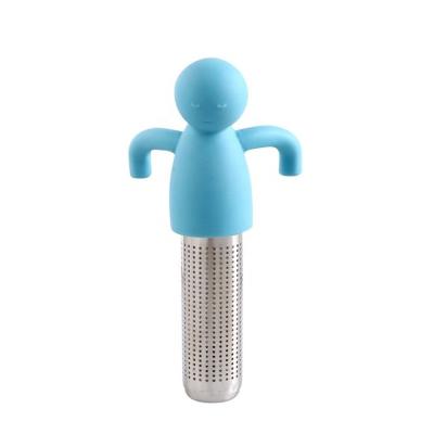 China Viable Wholesale People Shape Stainless Steel Silicone Handle Tea Infuser Loose Leaf Tea Infuser Strainer for sale