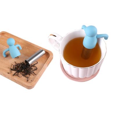 China Sustainable Tea Accessory Can Be Recycled 304 Stainless Steel Tea Infuser Strainer Cartoon Thug Shape Tea Strainer for sale