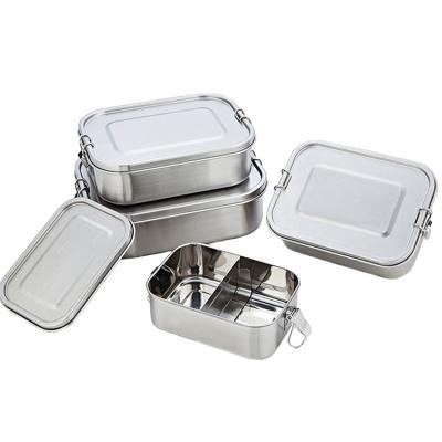 China Minimalist Silicone Seal Container With Removable Divider Bento Box Stainless Steel Lunch Box for sale