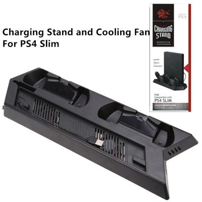 China Cooling Fan Vertical Stand Charging Station with Dual charger for PS4 Slim Vertical Stand for sale