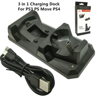 China 3 in 1 Charging Charger Dock Station Stand Charger for PS4 Controller PS3 Controller PS Move for sale