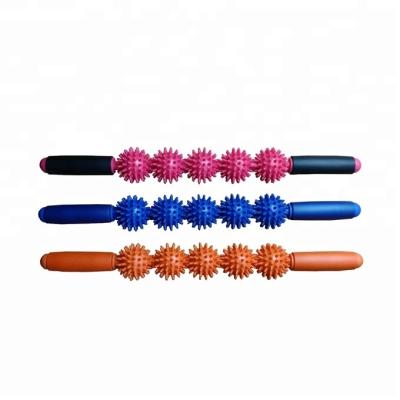 China NBR Foam With PVC Ball Fashion Wholesale Fitness Spike Balls Massage Stick for sale