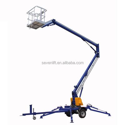 China 360 Rotation Platform Ce Approve 14m Boom Lift Tables Towable Hydraulic Aerial Work Platform for sale