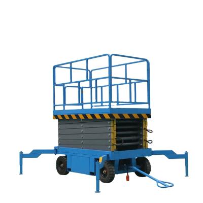 China Low Noise Resistant Electric Manual Hydraulic Mobile Manlift Ladder 14meter 500kg Scissor Lift Greenhouse Platform One Man Lift for sale