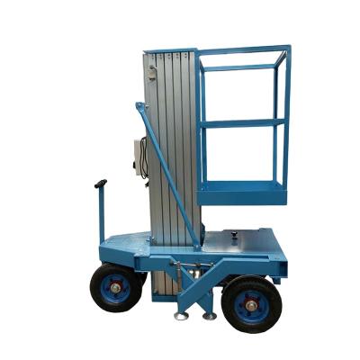 China Small Manual 10m Manual Man Work Platform Lift Aluminum Alloy Mast Mobile Hydraulic Outdoor Personal Single Arial Lift Table One 6m Hotels for sale