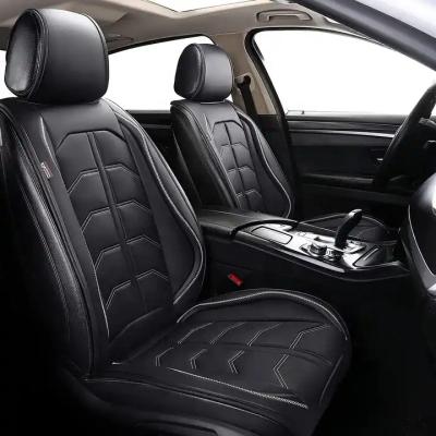 China Protect Original Seats PU Leather Universal Fit Most Vehicles Waterproof Leatheratte Front Car Seat Protector For Sedans SUVs Trucks Vans Model Line for sale