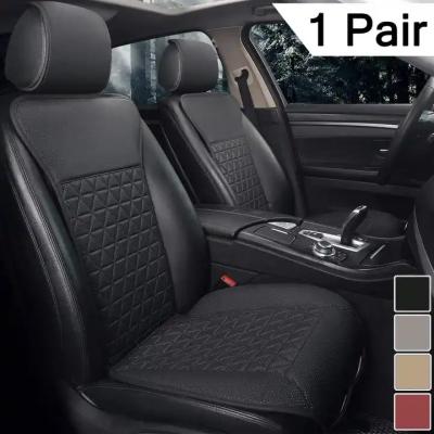 China Protect Original Seats Luxury PU Leather Car Seat Covers Universal Protectors For Front Seats Triangle Pattern Compatible Seat Cover For Cars for sale