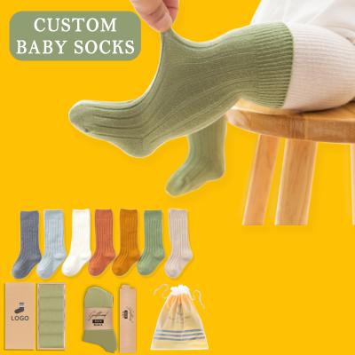 China Designer Logo Wholesale Toddler Knee High Baby Custom Jacquard QUICK DRY QUICK DRY Tube Seamless 360 Print Ribbed Kids Boys Custom Socks for sale