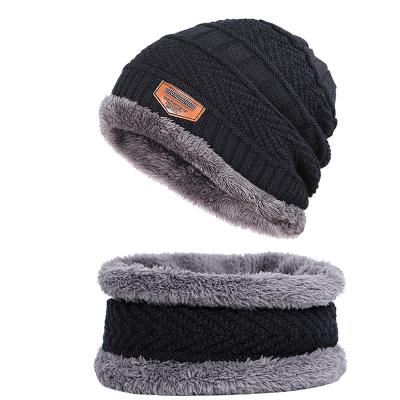 China Winter Fleece Mountain Hats Fleece Mountain Hats Plush Fur Women Bib Label Hearing Protection Two Piece Leather Wool Knitted Winter Hat Scarf Reusing Set for sale