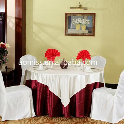 China Oilproof Aomiss Tablecloth Wholesale Textile Tablecloth White Round Wedding for sale