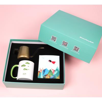 China Biodegradable Classic Cardboard Tableware Gift Box Coffee Set Packing Box With Quenching Cardboard Insert for sale