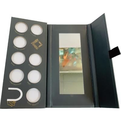 China Biodegradable Empty Cardboard Box Eyeshadow Palette Customized Makeup Beauty Packaging Box for sale