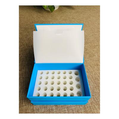 China Biodegradable Luxury Cosmetic Essential Oil Bottles Package Gift Box With Foam Insert And Blotter for sale