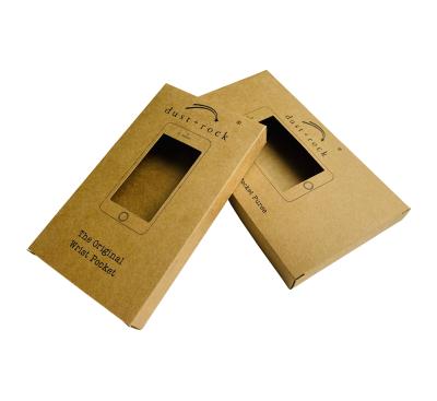 China Biodegradable Natural Brown Kraft Paper Foldable Laser Box Cut Outs Kraft Paper Box Cell Phone Packaging for sale