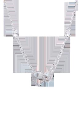 China Love Heart Zircon Women's Necklace And Ring 925 Romantic Locking Silver Jewelry for sale