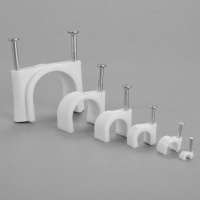 China New Product Eco-friendly Wholesale Hook Screw Nail Wall Plastic Steel Cable Ties White for sale