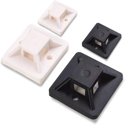 China Eco-Friendly Adhesive Cable Tie Mounts (30mm x 30mm + 20mm x 20mm, Black+ White) Tough, Resilient, Strong Adhesive, Wire Tie Mounts, Cable W for sale