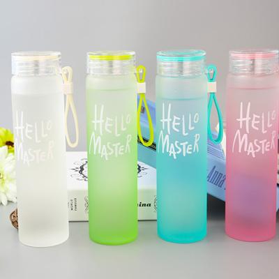 China Viable Clear Water Bottle Glass Water Bottle 500ML 17OZ Food Grade With Logo Eco-Friendly Sports Frosted Custom Made BPA Free for sale