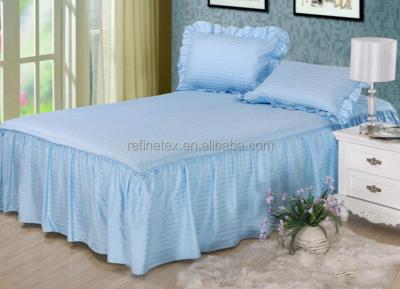 China Non-Toxic Hotel Bed Skirt, Blue Color Bed Skirts, Various Size Bed Skirt for sale