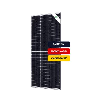 China Manufacturers 182mmx182mm Mono Solar Panels 182mm 550 Watt 10BB 144 Cell Solar Panel for sale