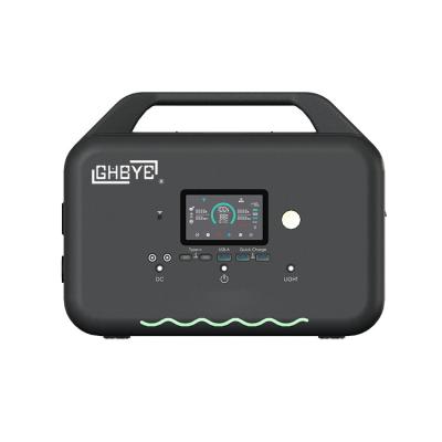 China GHBEY 600W 1000W 2000W Home Outdoor Portable Power Station Battery Bank with AC Inverter LiFepo4 Power Station for sale