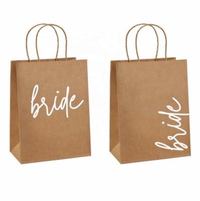 China Reusable Custom Printing Brown Kraft Paper Tote Shopping Bag With Twisted White Handle Recyclable for sale