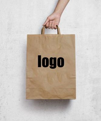 China Eco Friendly Recyclable Personalized Printed Recycled Boutique Square Kraft Paper Gift Shopping Bags for sale