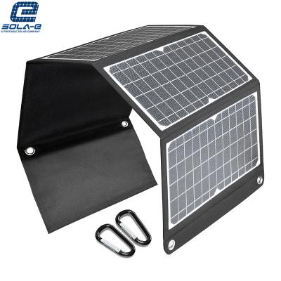 China Wholesale Cell Phone Portable Mini Folding Foldable Solar Panels USB Fast Charger 30w 5v For Laptop/Camping Phone Hiking for sale