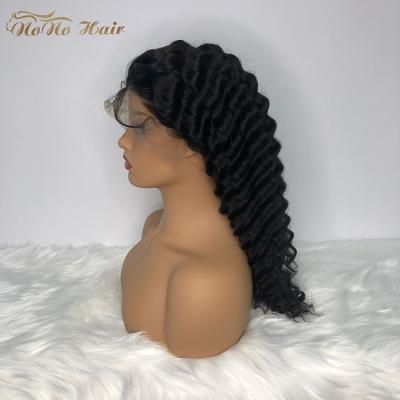 China Brazilian Deep Wave 150% Density Cuticle Aligned Wig Deep Wave Human Hair Lace Frontal Wig For Black Women for sale