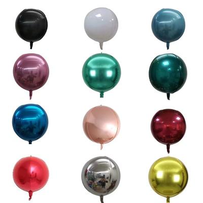 China Gift Toy 4D Foil Balloons Perfect Round Helium Balloon Decoration Chrome Metal For Baby Shower Birthday Party 10 15 22 Inch 32 Inch Gift for sale