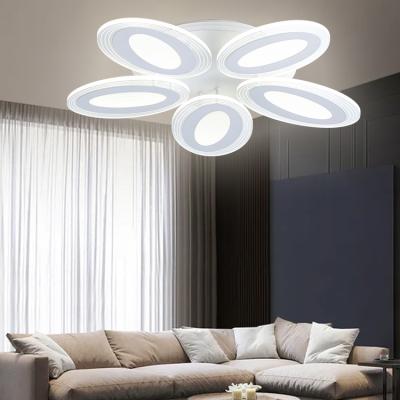 China Beautiful Simple Modern Style Led Light Oval Decoration Lamp Bedroom 5 Room Exquisite Acrylic Ceiling Lamp for sale