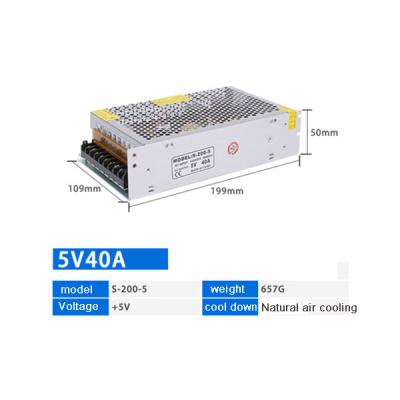 China Power Transformation SHUYI S-200-5 5v 40A Switching Power Supply for sale